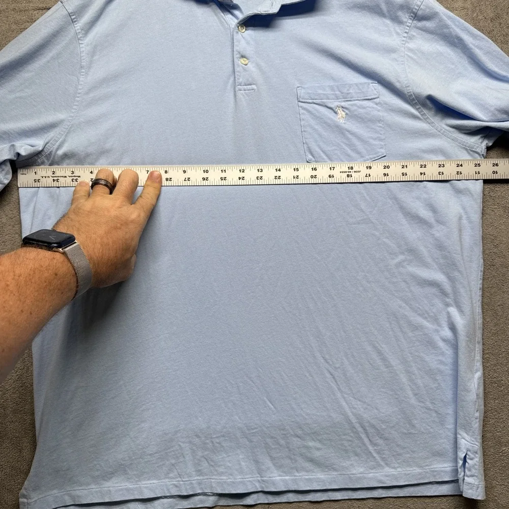 Polo Ralph Lauren Light Blue Polo Shirt XL Classic‎ Fit Pocket Preppy Style